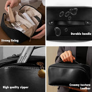 Premium Black Travel Makeup  Toiletry Organizer Pouch With Zipper  Handle (1 Pc) thumbnail 4