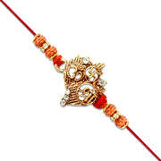 Spiritual Symbol Rakhi With Om Swastik  Rudraksha Beads thumbnail 1
