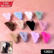Big-size Soft Faux Fur Hair Claw Clips (1 Pc) thumbnail 6