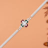 Designer Flower Rakhi With Mirror Stone Center And Dual-link Metal Chain