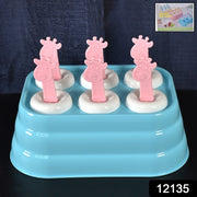 6 Cavity Popsicle Molds Plastic Giraffe Shape Ice Moulds (1 Pc) thumbnail 6