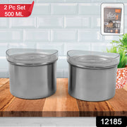 Multipurpose Stainless Steel Airtight Containers With See Through Lid (2 Pc  500 Ml) thumbnail 7