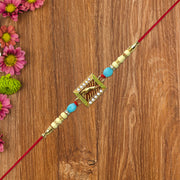 Leaping Deer Rakhi With Stone-studded Frame And Beads thumbnail 1