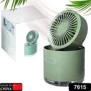 7615 Mini Desktop Cooling Fan Automatic Shaking Head Rotating Spray Humidifier Fan Water Cooling Small Fan Desktop Mini Air Conditioning Fan With Small Water Tank (Battery Not Include) thumbnail 5