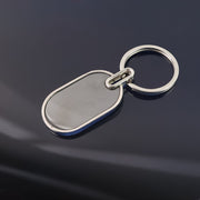 Elegant Black  Silver Oval Metal Keychain (1 Pc) thumbnail 4