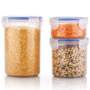 5828 Round Plastic Airtight Food Storage Containers With Leak Proof Locking Lid Storage Container Set Of 3( Approx Capacity 500ml1000ml1500ml Transparent) - 3 Pc Set thumbnail 2