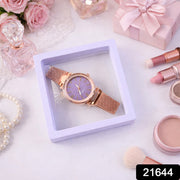 Elegant Womens Analog Wrist Watch With Display Box thumbnail 5