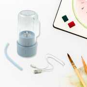 5841 2 In1 Portable Crusher Juicer With Handle  Straw For Smoothie Sipper Usb Rechargeable (340 Ml) 6 Stainless Steel Blades Compact Juicer Mixer Juicer Portable Fresh Juice Blender Portable Electric Juicer ( 340 Ml ) thumbnail 5
