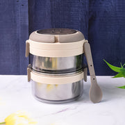 Ganesh Steko-2 Double Layer Stainless Steel Insulated Lunch Box Set thumbnail 6