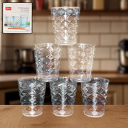 Apex Pyramid Design Unbreakable Plastic Glass  300 Ml thumbnail 1