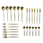 Premium Gold Finish Stainless Steel Cutlery Set With Luxury Gift Box (24 Pc Set) thumbnail 3