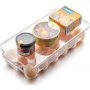 Plastic 18 Cavity Egg Storage Box Or Egg Trays For Refrigerator With Lid  Handles High Quality Rectangular Egg Tray Box For 18 Egg (1 Pc) thumbnail 3