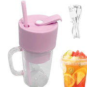 5841 2 In1 Portable Crusher Juicer With Handle  Straw For Smoothie Sipper Usb Rechargeable (340 Ml) 6 Stainless Steel Blades Compact Juicer Mixer Juicer Portable Fresh Juice Blender Portable Electric Juicer ( 340 Ml ) thumbnail 1