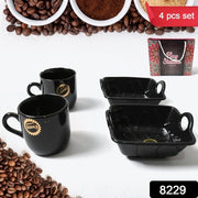 8229 Play Station Ceramic Tea  Cups  Mug Set With Handle Serving Bowl Milk Cup Coffee Cup Tea Cup Breakfast Cup Drinking Mug Or Outdoor For Household Gift For Birthday Wedding Party (4 Pcs Set) thumbnail 7