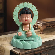 Plastic Solar Powered Moving Head Sitting Action Buddha Statue (1 Pc) thumbnail 1