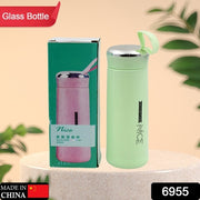 6955 Outdoor Sport Water Bottle 400ml Leak Proof Bpa-free For Travel Cold And Hot Water Glass Water Bottle With Daily Water Intake For Gym And Children (Moq -100 Pc) thumbnail 5