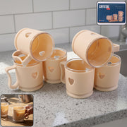 Elegant Heart Design Mini Tea  Coffee Mug Set (100ml 6 Pc) thumbnail 1
