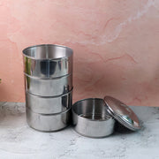5799 Big Size 5 Compartment Lunch Box Stainless Steel Round Tiffin Traditional Tiffin Box For Kids College Office Men And Women Meal Holder With Locking Clip 5 Containers (16x5 Inch) thumbnail 2