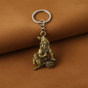 Premium Antique-gold Metal Bal Krishna Makhan Chor Keychain (1 Pc) thumbnail 2