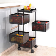 Metal Square High Quality Kitchen Trolley With Wheels (4 Layer  1 Pc) thumbnail 1
