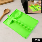 4-slots Silicone Multifunctional Spoon Holders Fork Spatula Rack (1 Pc) thumbnail 5