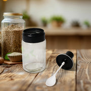 10011 Transparent Glassoil Dispenser 500 Ml Bottle Set Of 2 Spice Jar 250 Ml Set Of 3 Oil Bottle For Kitchen Oil  Vinegar Storage Glass Bottle Glass Container For Spice Masala (5 Pcs Set) thumbnail 2