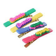 Sweet Text Decorative Hair Clip Set (4 Pc) thumbnail 3