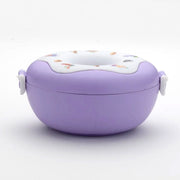 Donut Shaped Double Insulated 3 Compartment Lunch Box (1 Pc  Mix Color) thumbnail 3