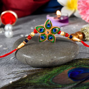 Designer Mor Pankh Rakhi In Star Shape thumbnail 2
