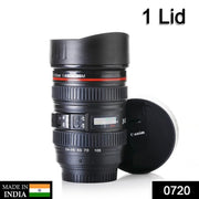Camera Lens Shaped Coffee Mug Flask With Lid thumbnail 1