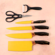 6 Pcs Professional Kitchen Knife Set With Chef Knives Cleaver Peeler  Scissors thumbnail 4