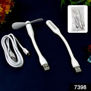 Portable Mini Usb Fan Usb Light  Micro Usb Cable (3 Pcs Set) thumbnail 5