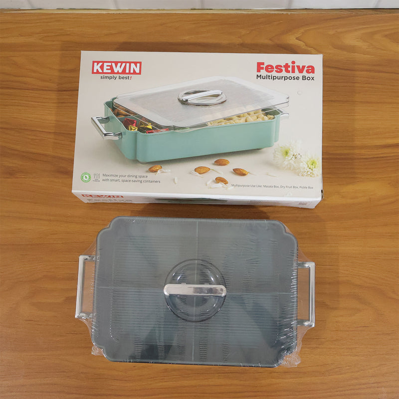 4 Compartment Multipurpose Plastic Food Storage Container (1 Pc)
