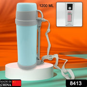 Stainless Steel Insulation Thermos Double-wall Vacuum Insulated Water Bottle For Travel Outdoor Fitness Portable Travel Pot Camping Coffee Portable Car Travel Keep Hot  Cold Large Capacity (1200 Ml) thumbnail 6