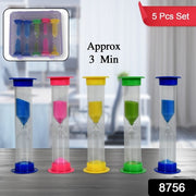 8756 Sand Timer Plastic Hourglass Sand Glass Toy Sand Clock For Kitchen Office School And Brushing Teeth For Bathroom Timer Clock Children Hourglass Sand Glass Toothbrush Household Sand Clock (3 Min Approx  5 Pc) thumbnail 7