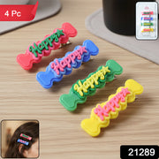 Cute Happy Bone-shaped Snap Hair Clips Set (4 Pc) thumbnail 7
