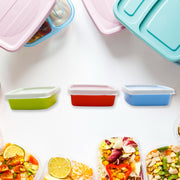 5556 Plastic Airtight Containers Set Small Plastic Container Set Rectangular Plastic Food Pickle Fridge Containers Multicolor Kitchen Storage Container (3 Pcs Set) thumbnail 1