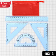 4-piece Transparent Geometry Instrument Set With Ruler thumbnail 6