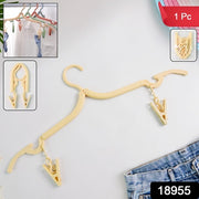 Multipurpose Foldable Cloth Hanger With Dual Clips (1 Pc) thumbnail 5