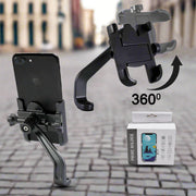12674 Full Metal Body Bike  Scooty 360 Degree Rotating Mobile Holder Stand For Bicycle Motorcycle Scooty For Maps And Gps Navigation Fits All Smartphones (1 Pc) thumbnail 1