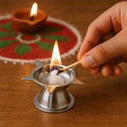 Stainless Steel Lotus Design Diya (1 Pc) thumbnail 5