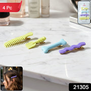 Decorative Alligator Hair Clips Set For Girls  Women  Cute Styling Pins (4 Pc) thumbnail 7