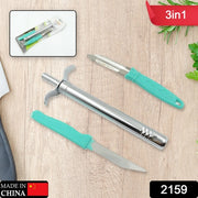 2159 3 In 1 Kitchen Combo - Kitchen Lighter Stainless Steel Knife And Peeler thumbnail 5