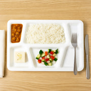 Plastic Multi-compartment Rectangular Meal Serving Tray  Plate (1 Pc  White) thumbnail 4