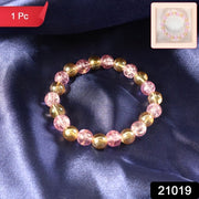 Elegant Dual-tone Crystal Beaded Stretch Bracelet (1 Pc) thumbnail 6