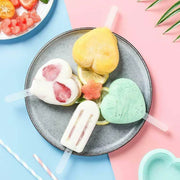 Premium Heart Shape Silicone Popsicle Mold Set 4 Pc thumbnail 2