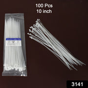 3141 10inch Nylon Self Locking Cable Ties Heavy Duty Strong Zip Wire Tie. Pack Of 100 thumbnail 6