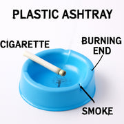 Oblivion Durable Plastic Ashtray With Wide Bowl And Triple Cigarette Holder Slots (1 Pc) thumbnail 1