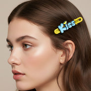 Cute Kiss Text Hair Clip Set (2 Pc) thumbnail 5