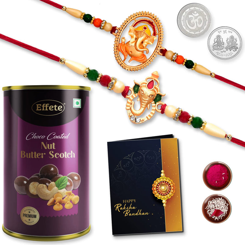Rakhi Special Combo With Ganesha Rakhis Coin  Choco Cashews